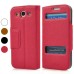 Smart Cross Grain Leather Folio Flip Stand Case Caller ID Touchscreen View Window Cover For Samsung Galaxy S3 I9300 I9305