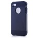 Smooth Slim Armor Pattern TPU Back Case Cover for iPhone 4/4S - Black