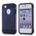 Smooth Slim Armor Pattern TPU Back Case Cover for iPhone 4/4S - Black