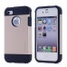 Smooth Slim Armor Pattern TPU Back Case Cover for iPhone 4/4S - Gold