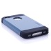 Smooth Slim Armor Pattern TPU Back Case Cover for iPhone 4/4S - Navy