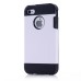 Smooth Slim Armor Pattern TPU Back Case Cover for iPhone 4/4S - White