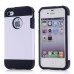 Smooth Slim Armor Pattern TPU Back Case Cover for iPhone 4/4S - White