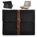 Snap-Button Wallet Style Folio Stand Leather Case For iPad 2 / 3 / 4 - Black