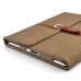 Snap-Button Wallet Style Folio Stand Leather Case For iPad 2 / 3 / 4 - Brown