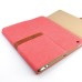Snap-Button Wallet Style Folio Stand Leather Case For iPad 2 / 3 / 4 - Magenta