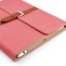 Snap-Button Wallet Style Folio Stand Leather Case For iPad 2 / 3 / 4 - Magenta