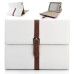 Snap-Button Wallet Style Folio Stand Leather Case For iPad 2 / 3 / 4 - White