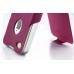 Soft Leather Flip Vertical Case For iPhone 4/4S -Magenta