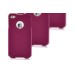 Soft Leather Flip Vertical Case For iPhone 4/4S -Magenta