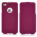 Soft Leather Flip Vertical Case For iPhone 4/4S -Magenta