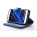 Soft PU Leather Stand Case with Rotated Card Slot for Samsung  Galaxy S7 G930 - Blue