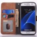 Soft PU Leather Stand Case with Rotated Card Slot for Samsung  Galaxy S7 G930 - Brown