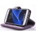 Soft PU Leather Stand Case with Rotated Card Slot for Samsung  Galaxy S7 G930 - Purple