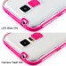 Soft Transparent Clear TPU LED Flash Incoming Call Blink Back Case Cover For Samsung Galaxy S5 G900 - Magenta