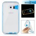 Soft Transparent Clear TPU LED Flash Incoming Call Blink Back Case Cover For Samsung Galaxy S6 Edge Plus - Blue