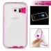 Soft Transparent Clear TPU LED Flash Incoming Call Blink Back Case Cover For Samsung Galaxy S6 Edge Plus - Magenta