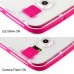 Soft Transparent Clear TPU LED Flash Incoming Call Blink Back Case Cover For Samsung Galaxy S6 Edge Plus - Magenta