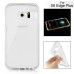 Soft Transparent Clear TPU LED Flash Incoming Call Blink Back Case Cover For Samsung Galaxy S6 Edge Plus - White