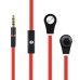 Soft Ultrathin Noodle Pattern Design Earphone With Call Answer Button For iPhone Cellphone - Red / Black