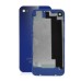 Solid Color Glass Back Cover Housing For iPhone 4S - Dark Blue