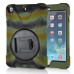 Solid Silicone Stand Case with Touch Screen Film for iPad Mini 1/2/3 - Camouflage Green