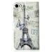 Splendid Building Style Magnetic Stand Leather Case with Card Slot for iPhone 4 iPhone 4S - Butterfly Tower