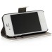 Splendid Building Style Magnetic Stand Leather Case with Card Slot for iPhone 4 iPhone 4S - Butterfly Tower