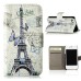 Splendid Building Style Magnetic Stand Leather Case with Card Slot for iPhone 4 iPhone 4S - Butterfly Tower