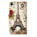 Splendid Building Style Magnetic Stand Leather Case with Card Slot for iPhone 4 iPhone 4S - Rose Tower