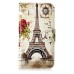 Splendid Building Style Magnetic Stand Leather Case with Card Slot for iPhone 4 iPhone 4S - Rose Tower