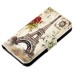 Splendid Building Style Magnetic Stand Leather Case with Card Slot for iPhone 4 iPhone 4S - Rose Tower