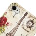 Splendid Building Style Magnetic Stand Leather Case with Card Slot for iPhone 4 iPhone 4S - Rose Tower