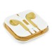 Stereo Headset Earphone with Volume Control and Mic - Gold