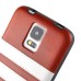 Stripes Design Soft TPU Phone Bag Case Back Cover For Samsung Galaxy S5 G900 - Brown