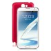 Stylish Brush Drawing Aluminum Back Cover For Samsung Galaxy Note 2 N7100 - Red