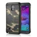 Stylish Camouflage Design Hybrid 2 In 1 TPU And PC Protective Back Cellphone Case Cover For Samsung Galaxy Note 4 - Green