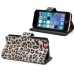 Stylish Leopard Pattern Magnetic PU Leather Wallet Flip Case Cover With Stand And Card Slots For Apple iPhone 5C