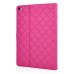 Stylish Rhombus Pattern Magnetic Flip Stand Leather Wake / Sleep Smart Cover Case for iPad Air 2 (iPad 6) - Magenta