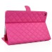 Stylish Rhombus Pattern Magnetic Flip Stand Leather Wake / Sleep Smart Cover Case for iPad Air 2 (iPad 6) - Magenta