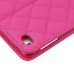 Stylish Rhombus Pattern Magnetic Flip Stand Leather Wake / Sleep Smart Cover Case for iPad Air 2 (iPad 6) - Magenta