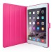 Stylish Rhombus Pattern Magnetic Flip Stand Leather Wake / Sleep Smart Cover Case for iPad Air 2 (iPad 6) - Magenta