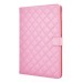 Stylish Rhombus Pattern Magnetic Flip Stand Leather Wake / Sleep Smart Cover Case for iPad Air 2 (iPad 6) - Pink