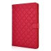 Stylish Rhombus Pattern Magnetic Flip Stand Leather Wake / Sleep Smart Cover Case for iPad Air 2 (iPad 6) - Red