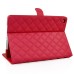 Stylish Rhombus Pattern Magnetic Flip Stand Leather Wake / Sleep Smart Cover Case for iPad Air 2 (iPad 6) - Red