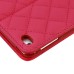 Stylish Rhombus Pattern Magnetic Flip Stand Leather Wake / Sleep Smart Cover Case for iPad Air 2 (iPad 6) - Red