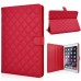 Stylish Rhombus Pattern Magnetic Flip Stand Leather Wake / Sleep Smart Cover Case for iPad Air 2 (iPad 6) - Red