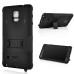 Super Armor Black Impact Silicone and Plastic Hybrid case Stand Cover for Samsung Galaxy Note 4 - Black