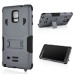 Super Armor Black Impact Silicone and Plastic Hybrid case Stand Cover for Samsung Galaxy Note 4 - Grey