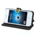 Superior Solid Color Magnetic Flip Snow Grain Leather Stand Case Cover With Card Slot For iPhone 4 iPhone 4S - Dark Grey